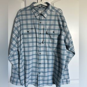 Poncho Men’s Flannel XL, “The Blue Bison”